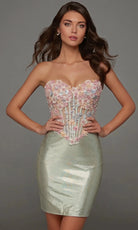 Alyce Paris 40145 Embellished Sweetheart Mini Dress - Silhouette Dresses