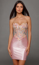 Alyce Paris 40145 Embellished Sweetheart Mini Dress