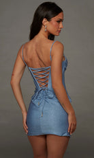 Alyce Paris 40146 - Floral Trim Corset Sleeveless Mini Dress