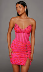 Alyce Paris 40150 - Linear Beaded Illusion Sheath Dress