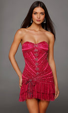 Alyce Paris 40156 - Hand Beaded Ruffle Hem Cocktail Dress