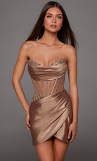 Alyce Paris 40161 - Illusion Corset Wrapped Sheath Dress
