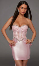 Alyce Paris 40177 - Embroidered Strapless Dress with Oversized Bow