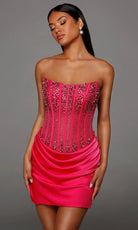 Alyce Paris 40186 - Scoop Neck Drop Waist Beaded Dress