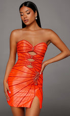 Alyce Paris 40201 - Strapless Beaded Dress with Front Cutouts