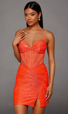 Alyce Paris 40202 - Sweetheart Linear Beaded Mini Dress
