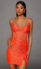 Alyce Paris 40202 - Sweetheart Linear Beaded Mini Dress