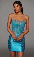 Alyce Paris 40211 - Side Cutout Beaded Strapless Dress