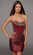 Alyce Paris 40211 - Side Cutout Beaded Strapless Dress