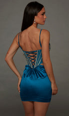 Alyce Paris 40218 - Cutout Waist Beaded Spaghetti Strap Dress
