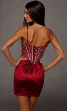 Alyce Paris 40218 - Cutout Waist Beaded Spaghetti Strap Dress