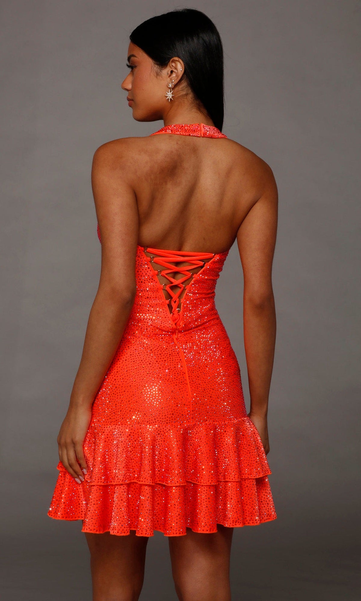 Alyce Paris 40226 - Ruffle Hem Halter Strap Cocktail Dress