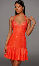 Alyce Paris 40226 - Ruffle Hem Halter Strap Cocktail Dress