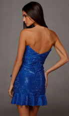 Alyce Paris 40227 - Plunging Ruffle Hem Short Dress