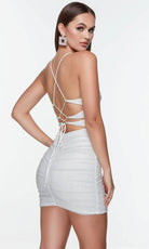 Alyce Paris 4570 - Beaded Ruched Sheath Cocktail Dress