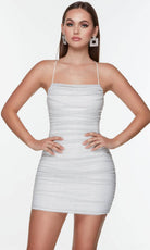 Alyce Paris 4570 - Beaded Ruched Sheath Cocktail Dress