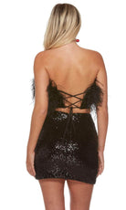 Alyce Paris 4791 - Feather Embellished Strapless Cocktail Dress