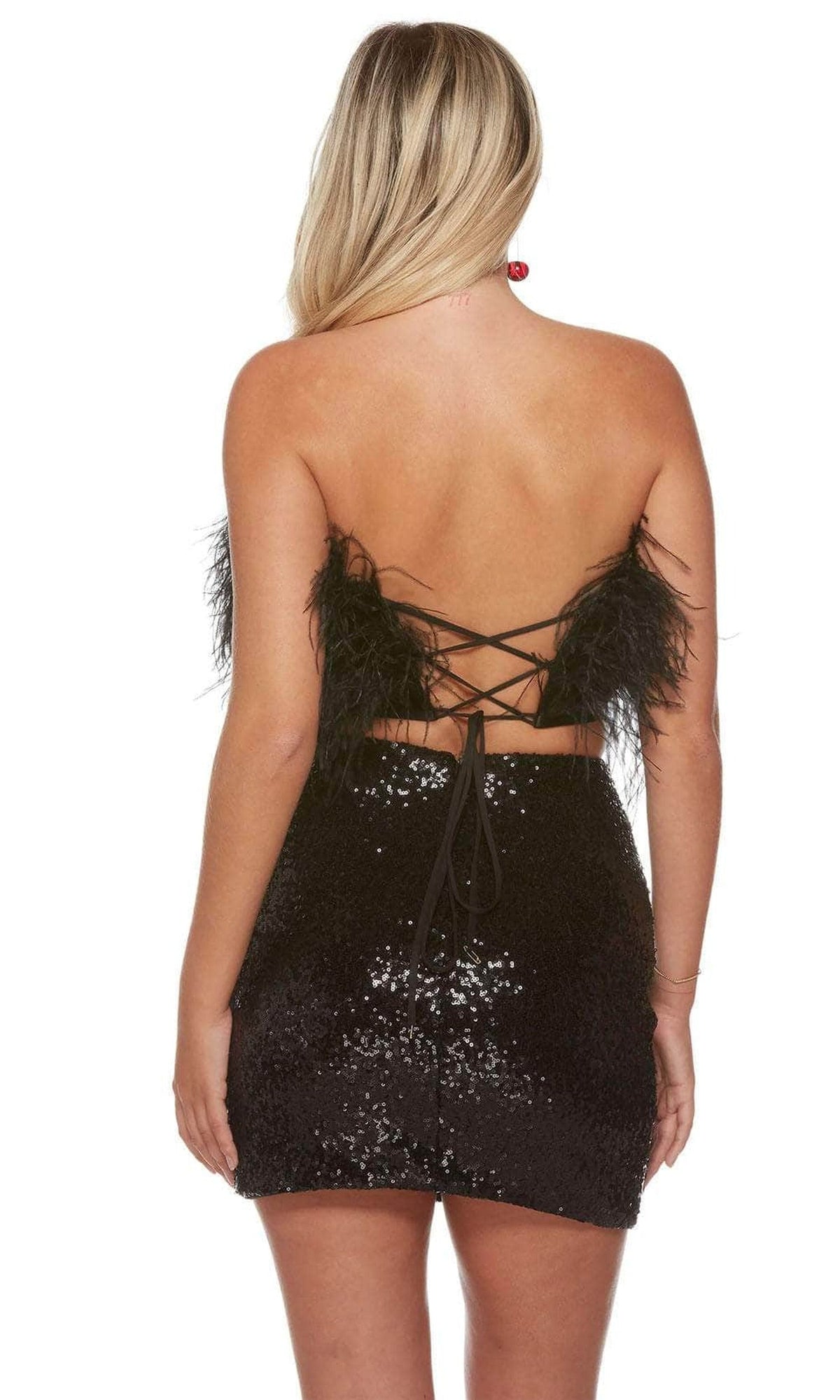 Alyce Paris 4791 - Feather Embellished Strapless Cocktail Dress