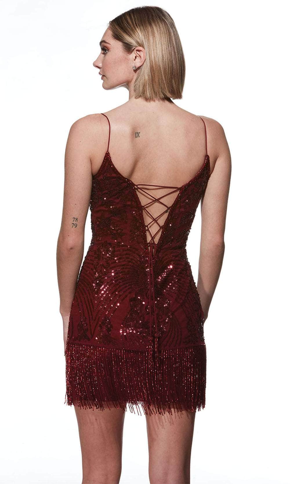 Alyce Paris 4803 - Fringes Sequin Cocktail Dress - view 4