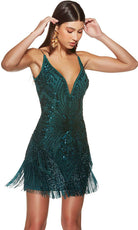 Alyce Paris 4803 - Fringes Sequin Cocktail Dress - view 9