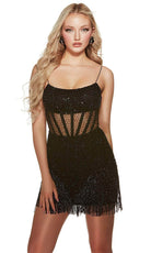 Alyce Paris 4805 - Fringes Scoop Cocktail Dress - designer homecoming dress at Silhouette Dresses
