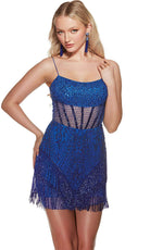 Alyce Paris 4805 - Fringes Scoop Cocktail Dress - view 4