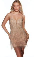 Alyce Paris 4807 - Scoop Neck Beaded Fringe Cocktail Dress - view 4