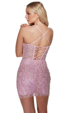 Alyce Paris 4813 - Floral Lace Crisscross Back Cocktail Dress - view 4