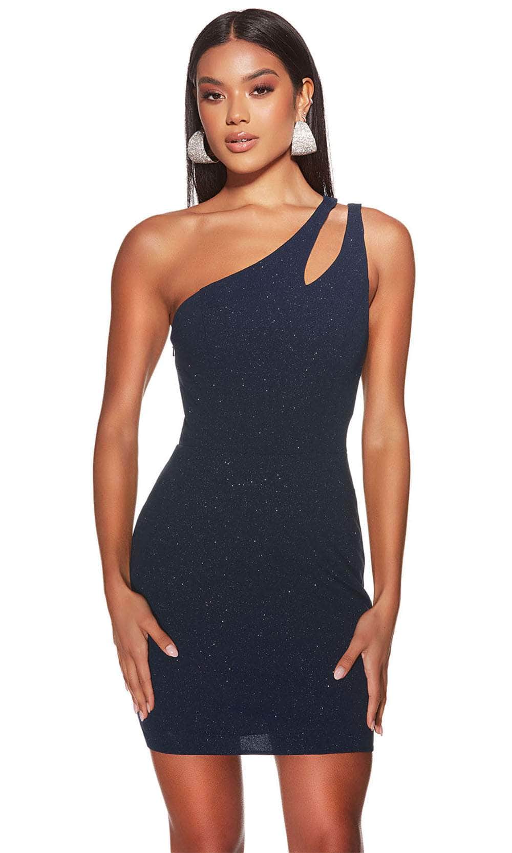 Alyce Paris 4822 - One-Shoulder Cut-Out Detailed Cocktail Dress - designer cocktail dress at Silhouette Dresses