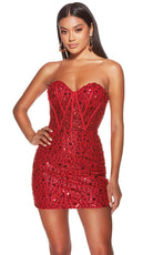 Alyce Paris 4825 - Bead Sweetheart Cocktail Dress - view 8