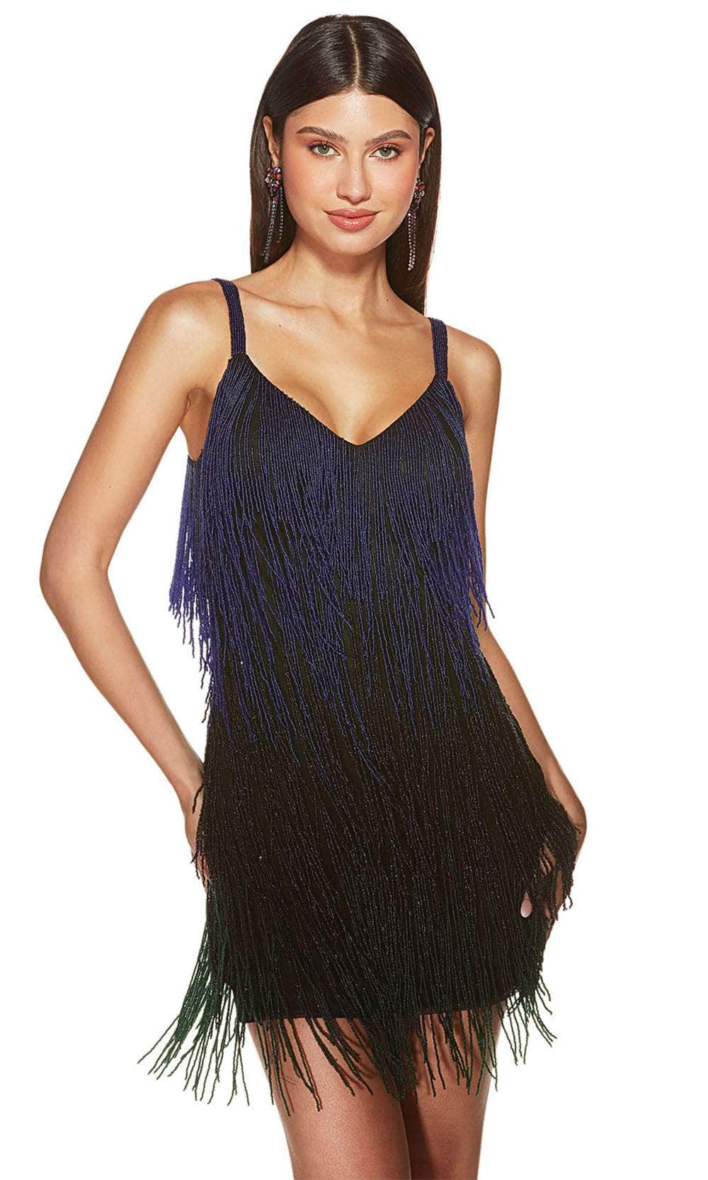 Alyce Paris 4875 - Fringed Scoop Back Cocktail Dress - designer homecoming dress at Silhouette Dresses