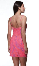 Alyce Paris 4879 - Plunging V-Neck Hand Beaded Cocktail Dress - view 7