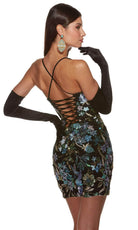 Alyce Paris 4880 - Applique Sheer Insert Open Back Cocktail Dress - view 4