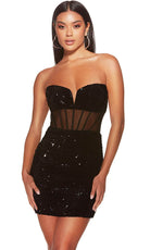 Alyce Paris 4934 - Illusion Corset Sweetheart Cocktail Dress - designer cocktail dress at Silhouette Dresses