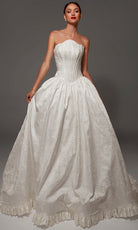Alyce Paris 50001 - Ruffle Hem Textured Floral Ballgown