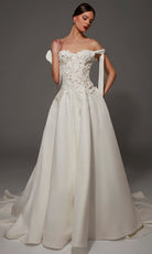Alyce Paris 50002 - Embroidered Off Shoulder Long Bridal Gown