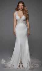 Alyce Paris 5065 - Plunging V-Neck Embroidered Mermaid Dress