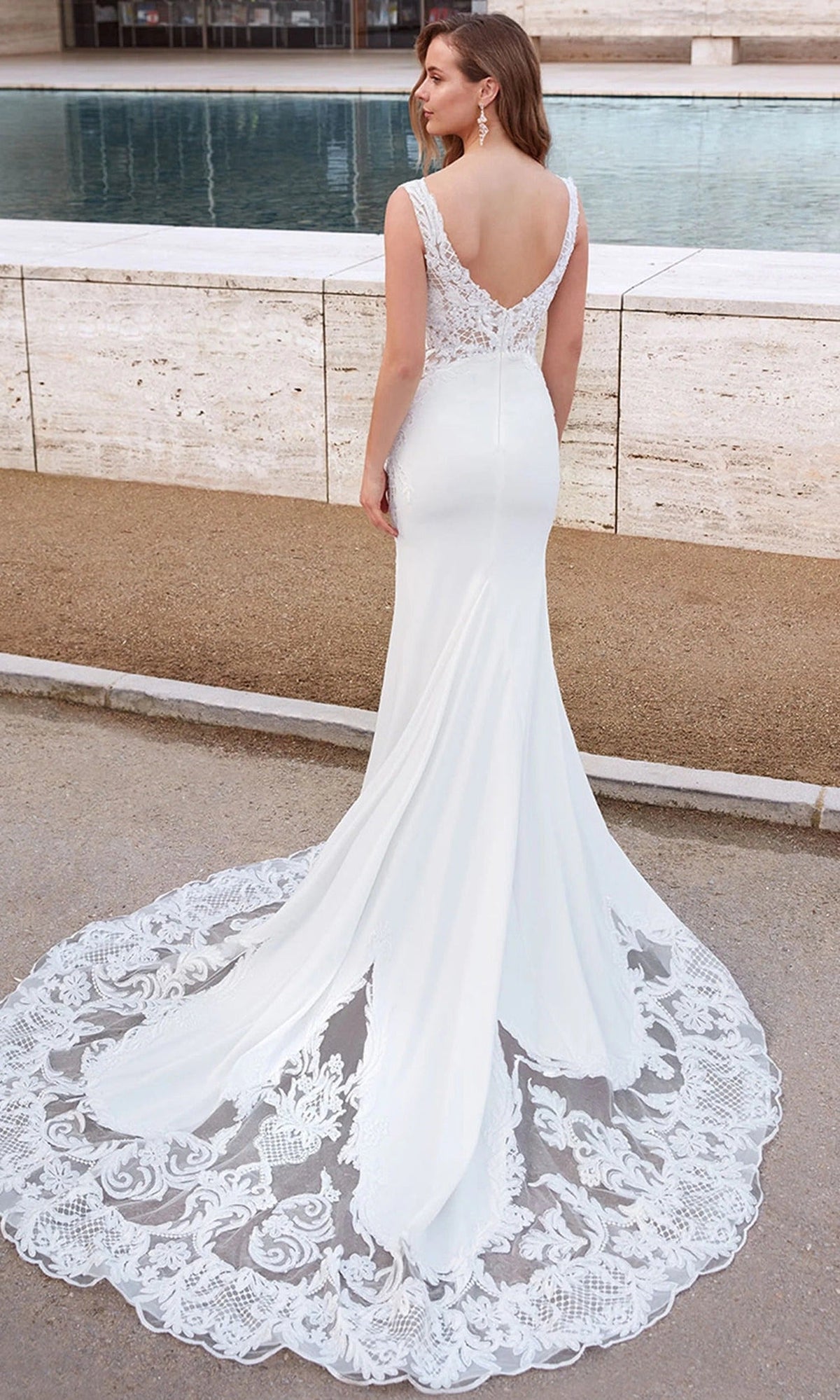 Alyce Paris 5065 - Plunging V-Neck Embroidered Mermaid Dress
