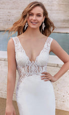 Alyce Paris 5065 - Plunging V-Neck Embroidered Mermaid Dress