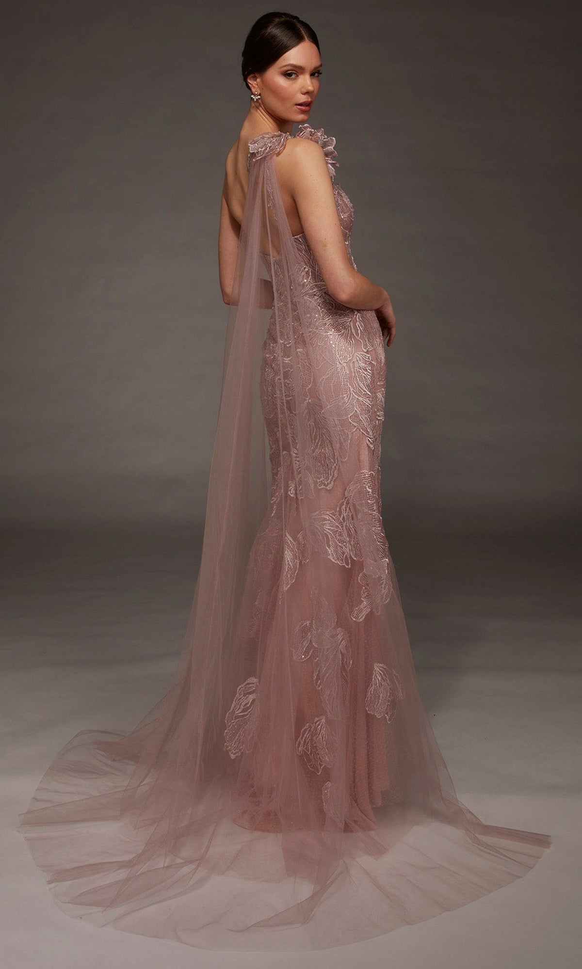 Alyce Paris 55000 - One Shoulder Embroidered Mermaid Gown
