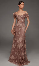 Alyce Paris 55001 - Embroidered Tulle Off Shoulder Long Gown