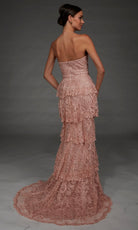 Alyce Paris 55002 - Tiered Skirt Straight Neckline Tulle Gown