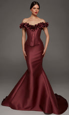 Alyce Paris 55015 - 3D Floral Trim Mermaid Evening Gown - Silhouette Dresses
