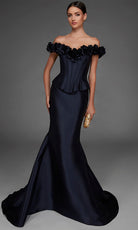 Alyce Paris 55015 - 3D Floral Trim Mermaid Evening Gown - Silhouette Dresses