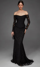 Alyce Paris 55018 - Floral Lace Off Shoulder Evening Gown - Silhouette Dresses