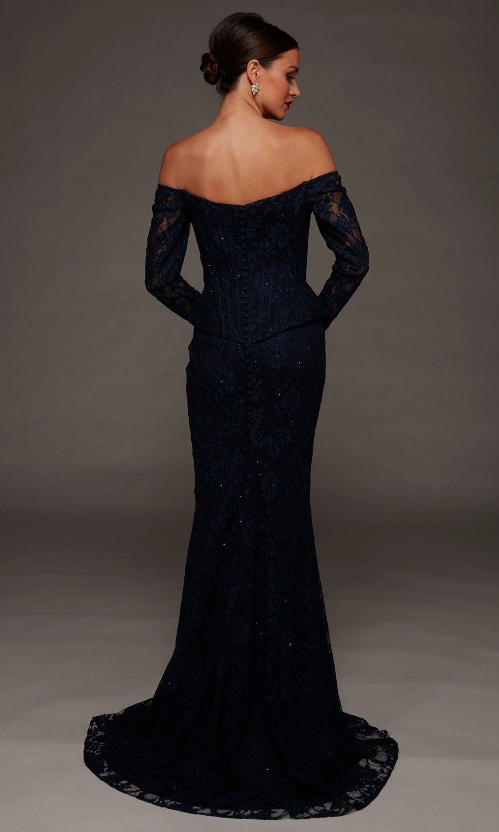 Alyce Paris 55018 - Floral Lace Off Shoulder Evening Gown - Silhouette Dresses