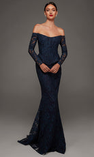Alyce Paris 55018 - Floral Lace Off Shoulder Evening Gown - Silhouette Dresses