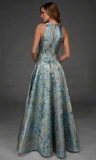 Alyce Paris 55027 - Rosette Accent High Neck A-Line Gown - Silhouette Dresses