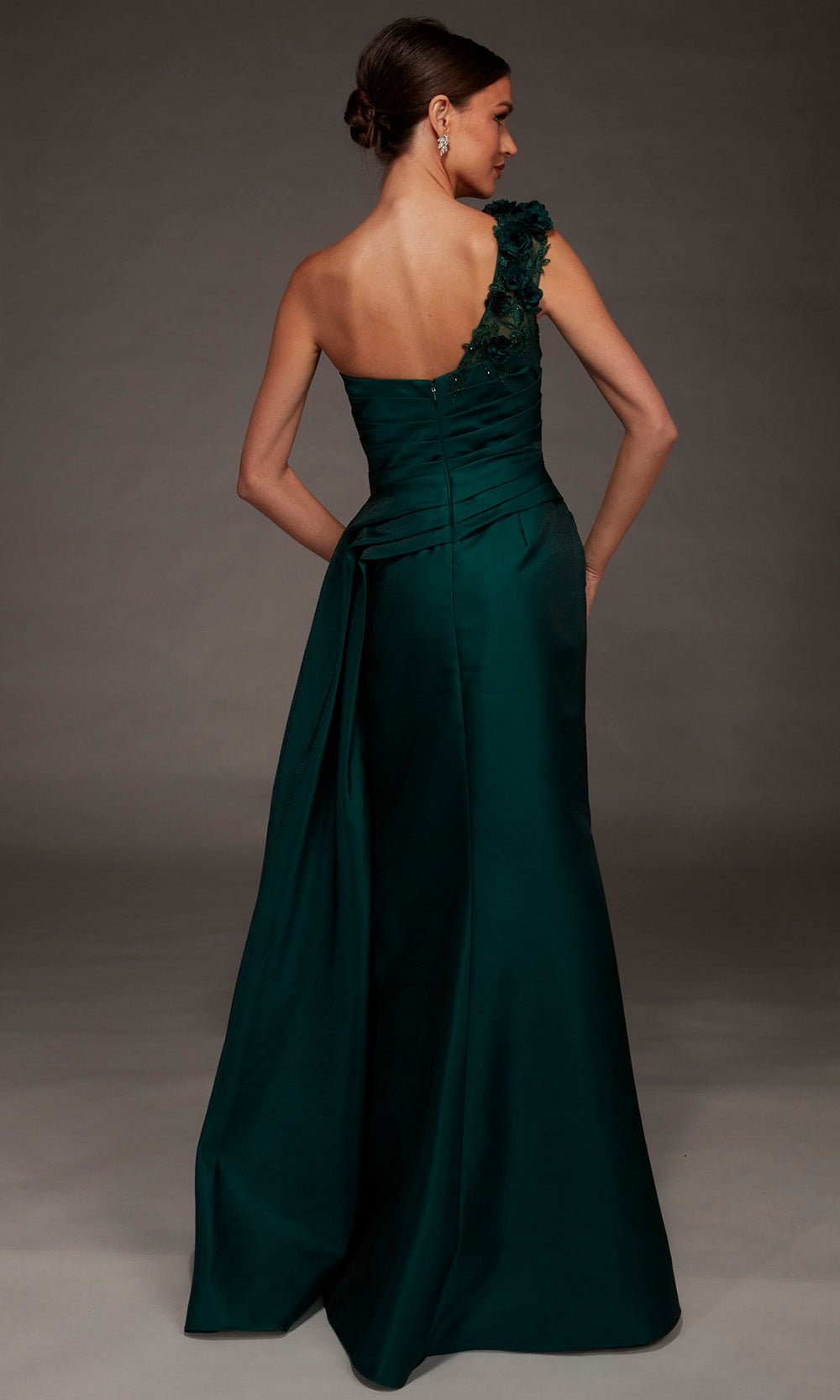 Alyce Paris 55030 - Asymmetric Textured Mikado Long Gown - Silhouette Dresses