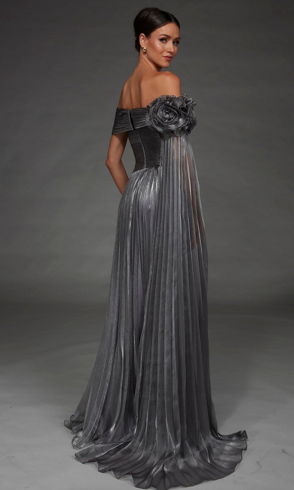 Alyce Paris 55032 - Off Shoulder Pleated A-Line Gown